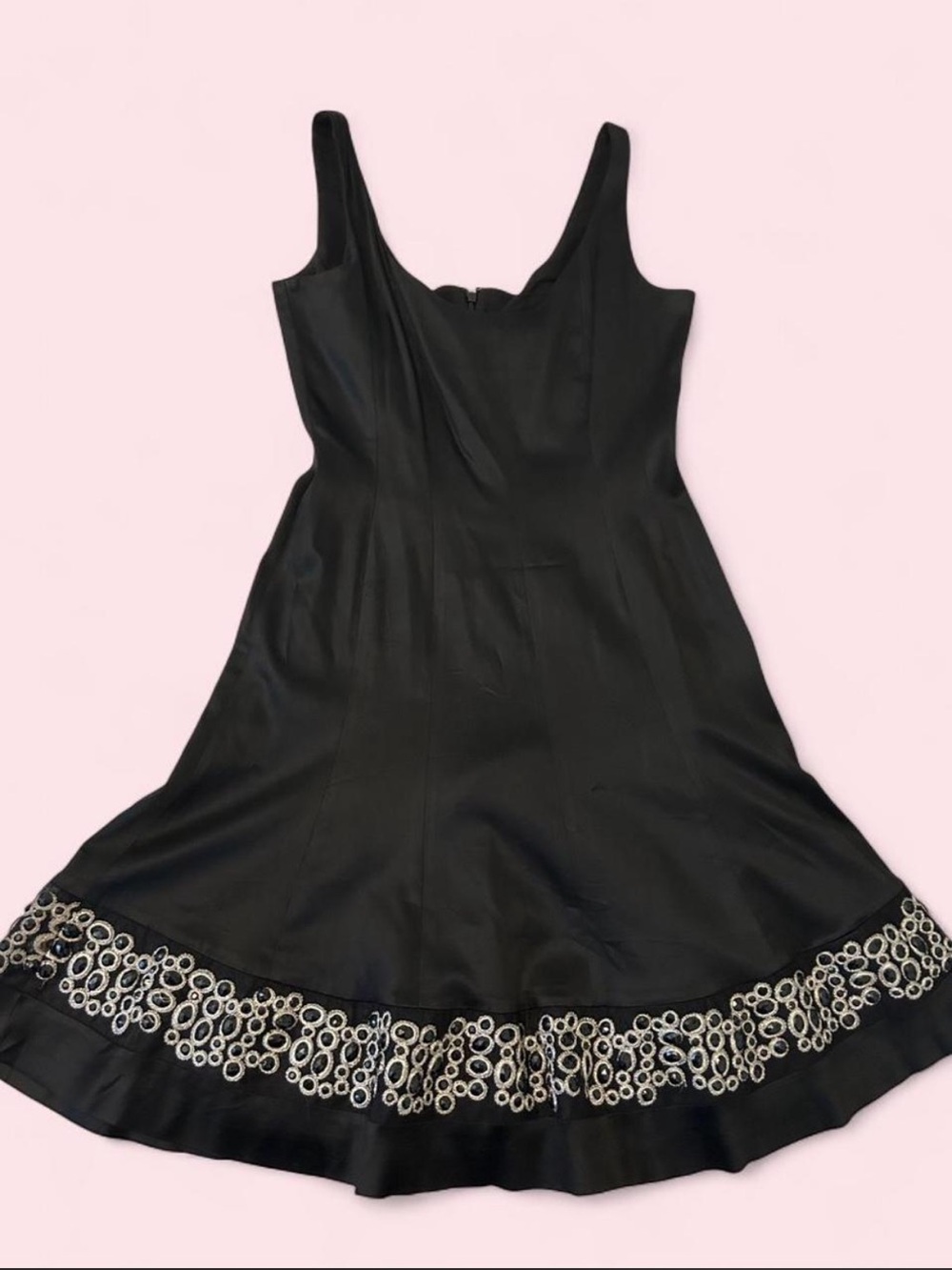 Nine West Black Fit-and-Flare Dress with Silver Trim